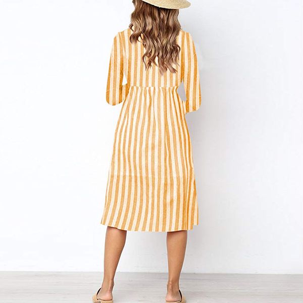 summer vestidos autumn 2018 women striped v-neck button wild pocket long sleeve retro dress robe vestido de festa casual dress, Black;gray
summer vestidos autumn 2018 women striped v-neck button wild pocket long sleeve retro dress robe vestido de festa casual dress, Black;gray