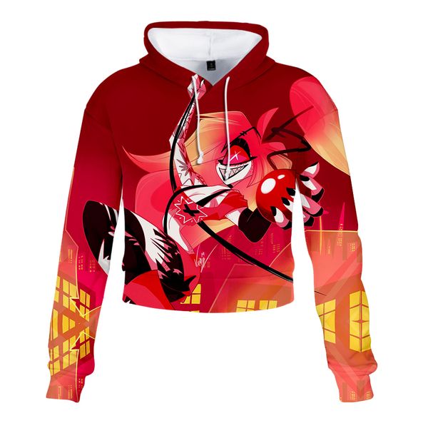 hazbin 3d fashion printed long sleeve cropped hoodies women hooded pullover crop streetwear clothes, Black
hazbin 3d fashion printed long sleeve cropped hoodies women hooded pullover crop streetwear clothes, Black