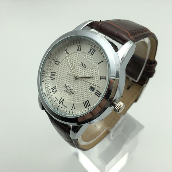 luxury watch men 1853 leather sports watch brand quartz movement fashion waterproof calendar watch roman numerals montre homme, Slivery;brown
luxury watch men 1853 leather sports watch brand quartz movement fashion waterproof calendar watch roman numerals montre homme, Slivery;brown