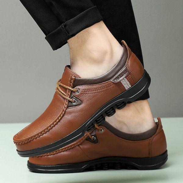 classic boat shoes men genuine leather business casual shoes breath moccasins comfortable outdoor walk footwear male, Black
classic boat shoes men genuine leather business casual shoes breath moccasins comfortable outdoor walk footwear male, Black