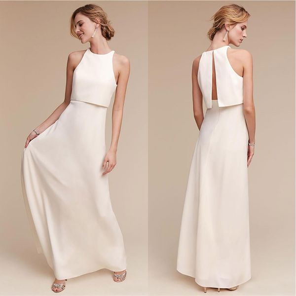 custom made floor length simple wedding dress elegant two piece satin bridal gown scoop simple wed dress wed, White
custom made floor length simple wedding dress elegant two piece satin bridal gown scoop simple wed dress wed, White