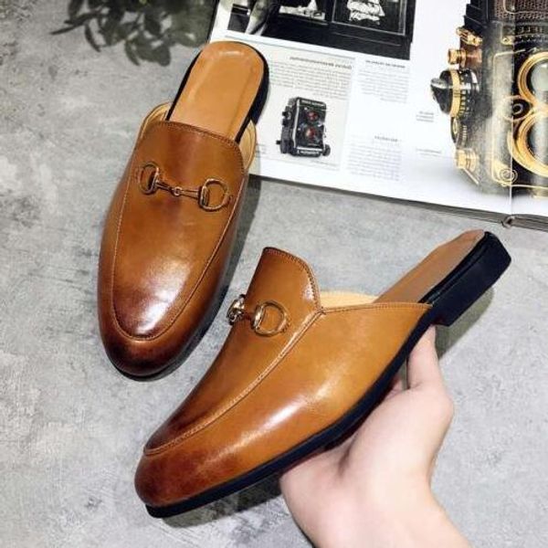 t mens embroidery backless slipper mules summer leather fashion shoes slides a149, Black
t mens embroidery backless slipper mules summer leather fashion shoes slides a149, Black