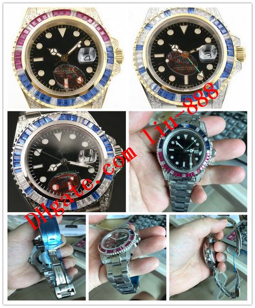 4 colors fashion men wristwatch 40mm 116759 steel strap black dial rainbow diamond dorder automatic luxury watch selling, Slivery;brown
4 colors fashion men wristwatch 40mm 116759 steel strap black dial rainbow diamond dorder automatic luxury watch selling, Slivery;brown