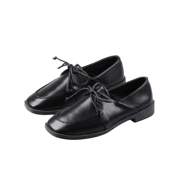 women's shoes leather shoes 2020 spring new lace up square toe single fashion retro low-loafers, Black
women's shoes leather shoes 2020 spring new lace up square toe single fashion retro low-loafers, Black