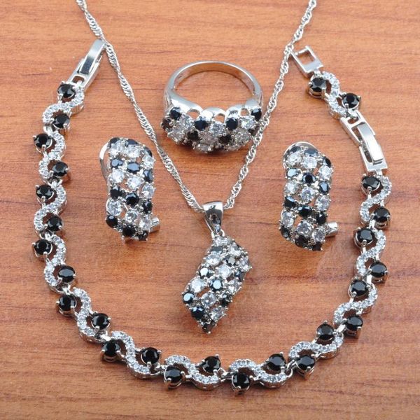 925 sterling silver jewelry sets black zirconia earrings for women pendant ring bracelets necklace set gift jewelry box js0284
925 sterling silver jewelry sets black zirconia earrings for women pendant ring bracelets necklace set gift jewelry box js0284