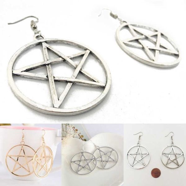 pentagram hook earrings round star hoop earrings jewelry wholesale for women's wedding party band gift, Silver
pentagram hook earrings round star hoop earrings jewelry wholesale for women's wedding party band gift, Silver