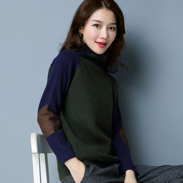 women sweater turtleneck loose women pullovers female patchwork loose thicken sweaters winter knitted pull female coat l104, White;black
women sweater turtleneck loose women pullovers female patchwork loose thicken sweaters winter knitted pull female coat l104, White;black