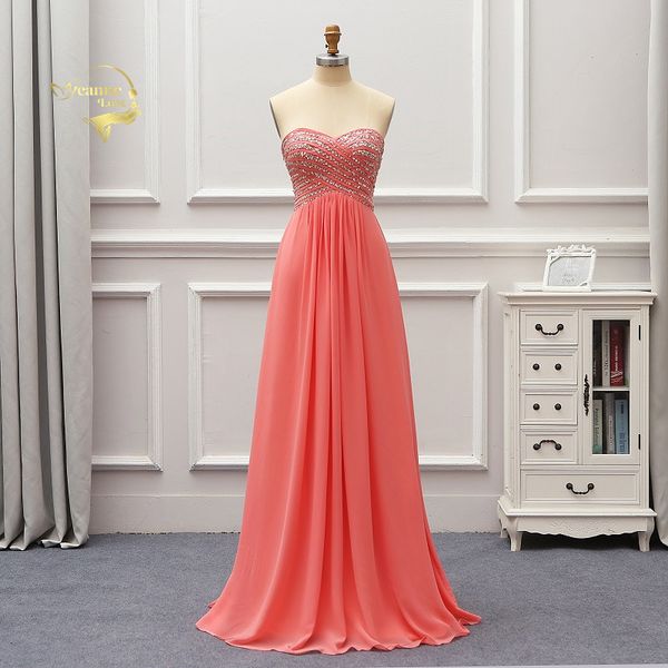 long coral chiffon formal evening dresses beaded bride prom party gowns casamento abiye elbise robe demoiselle d'honneur ev09, White;black
long coral chiffon formal evening dresses beaded bride prom party gowns casamento abiye elbise robe demoiselle d'honneur ev09, White;black