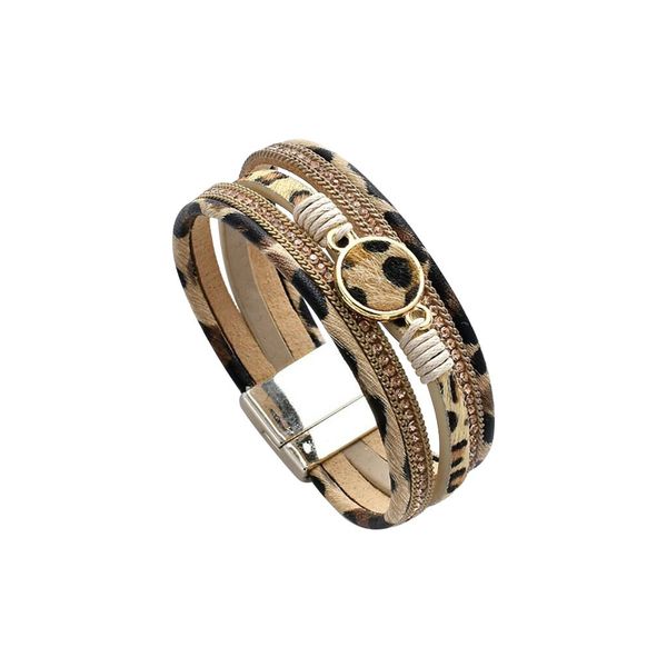 fashion trendy magnetic multilayer leopard ladies leather bracelet jewelry gift multi color bracelet jewelry handmade gifts, Black
fashion trendy magnetic multilayer leopard ladies leather bracelet jewelry gift multi color bracelet jewelry handmade gifts, Black