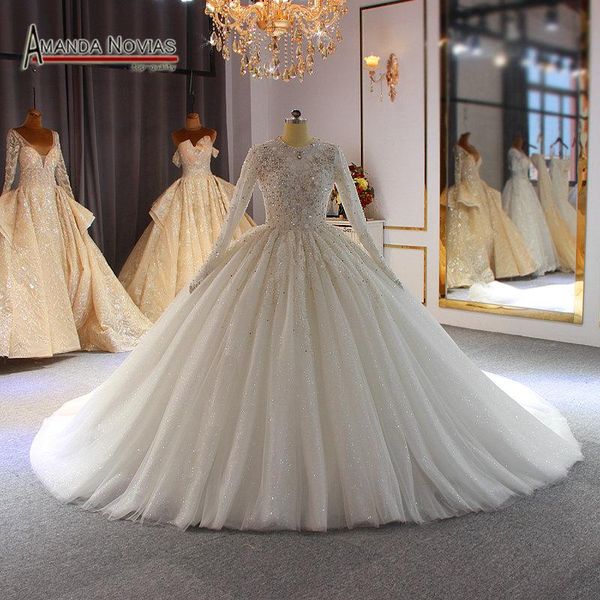 luxury sequined beaded ball gown wedding dresses vintage arabic dubai crystal plus size long sleeves arabic bridal gow, White
luxury sequined beaded ball gown wedding dresses vintage arabic dubai crystal plus size long sleeves arabic bridal gow, White