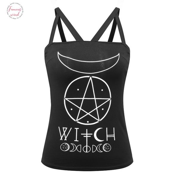 gothic girl black strappy cotton tank letter witch gothic symbol moon pentagram print backless feminino camis black, White
gothic girl black strappy cotton tank letter witch gothic symbol moon pentagram print backless feminino camis black, White