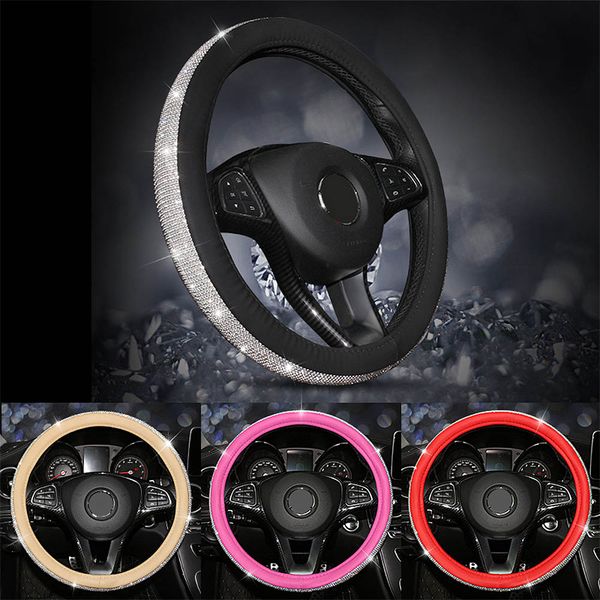 universal 38cm rhinestone car steering wheel cover four seasons leather handle cover steering wheel car-styling
universal 38cm rhinestone car steering wheel cover four seasons leather handle cover steering wheel car-styling