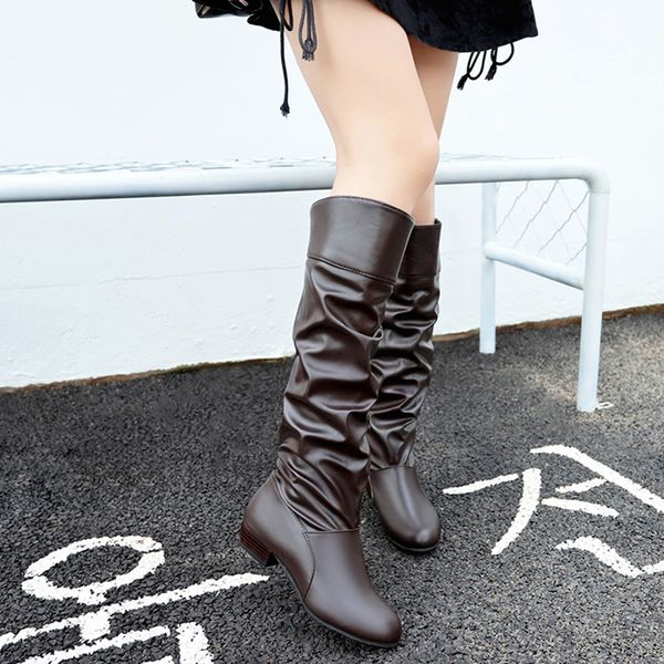 youyedian women boots knee high boots leather slip on low heel autumn female shoes solid plus size 43 botas mujer, Black
youyedian women boots knee high boots leather slip on low heel autumn female shoes solid plus size 43 botas mujer, Black