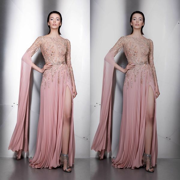 ziad nakad prom dresses 2020 long sleeves lace beaded sequain high side split a line evening gowns sweep train special occasion dress, Black
ziad nakad prom dresses 2020 long sleeves lace beaded sequain high side split a line evening gowns sweep train special occasion dress, Black