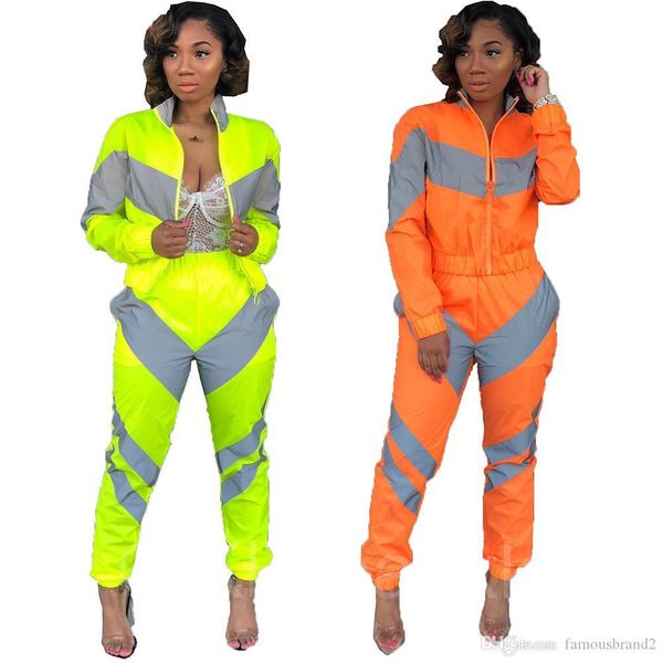 reflective panelled color women 2pcs designer suit stand collar zipper coat womens sport clothing fashion sports club clothing, Gray
reflective panelled color women 2pcs designer suit stand collar zipper coat womens sport clothing fashion sports club clothing, Gray