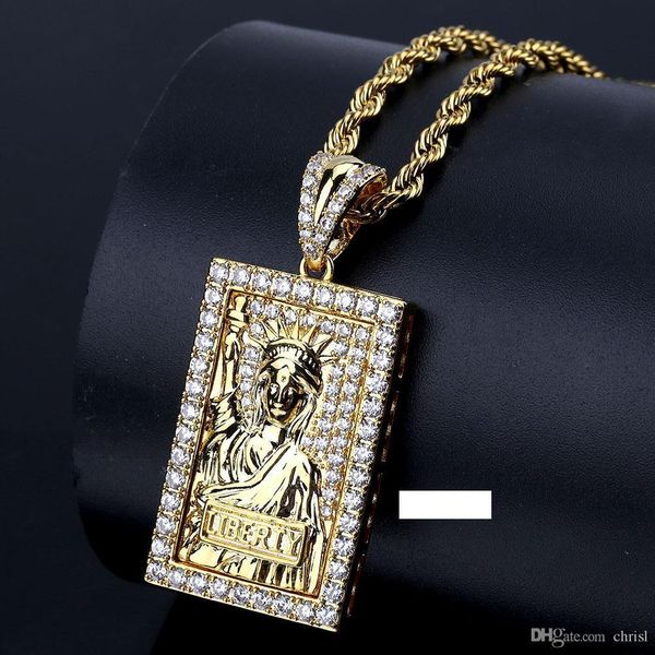 hip hop statue of liberty pendant necklace gold color copper men women chain us symbol jewelry, Silver
hip hop statue of liberty pendant necklace gold color copper men women chain us symbol jewelry, Silver