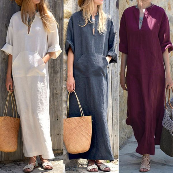 plus size women clothing ladies dresses vintage women linen dress 2019 summer v neck split pockets casual long maxi vestido robe, Black;gray
plus size women clothing ladies dresses vintage women linen dress 2019 summer v neck split pockets casual long maxi vestido robe, Black;gray