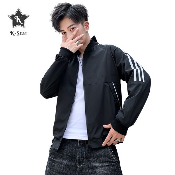 k-star spring autumn men's fashion bomber jackets casual male outwear windbreaker stand collar jacket mens baseball slim coats, Black;brown
k-star spring autumn men's fashion bomber jackets casual male outwear windbreaker stand collar jacket mens baseball slim coats, Black;brown