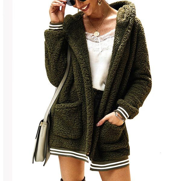 new arrival 2019 fashion long sleeve plush ladies faux fur with hoody coat casual open stitch pockets female jackets, Black
new arrival 2019 fashion long sleeve plush ladies faux fur with hoody coat casual open stitch pockets female jackets, Black