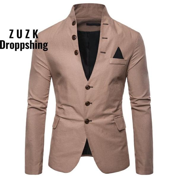 new men single breasted decorative men's casual suit men stand collar design slim fit blazer, White;black
new men single breasted decorative men's casual suit men stand collar design slim fit blazer, White;black