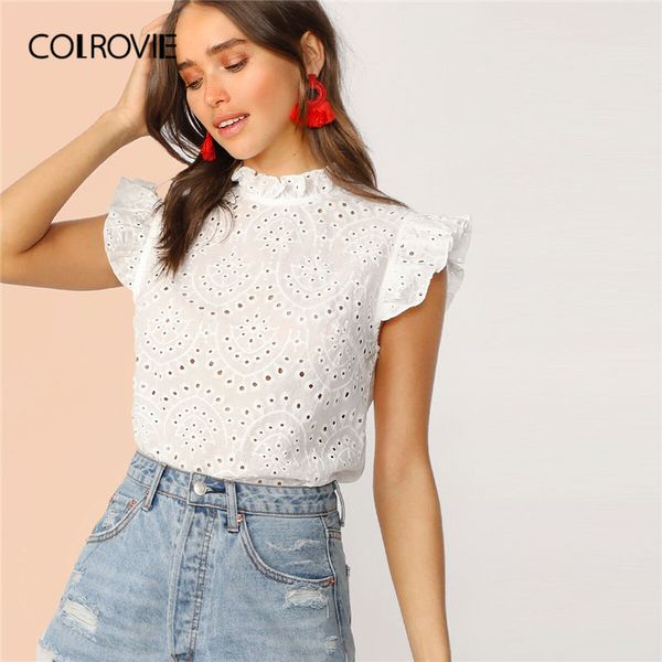 women's blouses & shirts colrovie white solid ruffle trim embroidery eyelet boho blouse shirt women 2021 summer korean elegant ladies
women's blouses & shirts colrovie white solid ruffle trim embroidery eyelet boho blouse shirt women 2021 summer korean elegant ladies