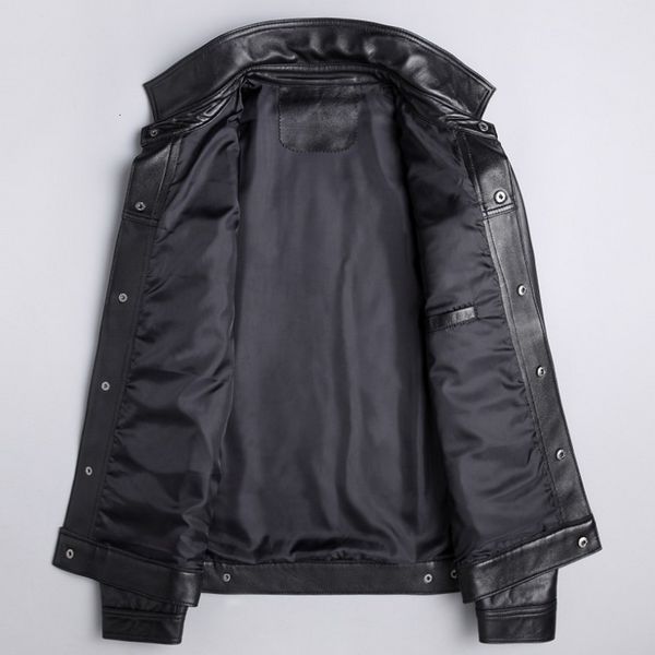 classic men office casual soft sheepskin genuine leather jacket pockets punk natural leather bomber jacket man riding biker coat, Black
classic men office casual soft sheepskin genuine leather jacket pockets punk natural leather bomber jacket man riding biker coat, Black