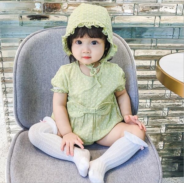 2020 wholesale baby girls dots romper with hat summer cotton baby jumpsuits 6-24 month qh323, Blue
2020 wholesale baby girls dots romper with hat summer cotton baby jumpsuits 6-24 month qh323, Blue