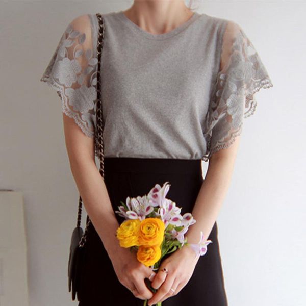 women casual o neck shirt blouse 2020 korean janpanese casual new delicate lace short-sleeved tee daily home, White
women casual o neck shirt blouse 2020 korean janpanese casual new delicate lace short-sleeved tee daily home, White