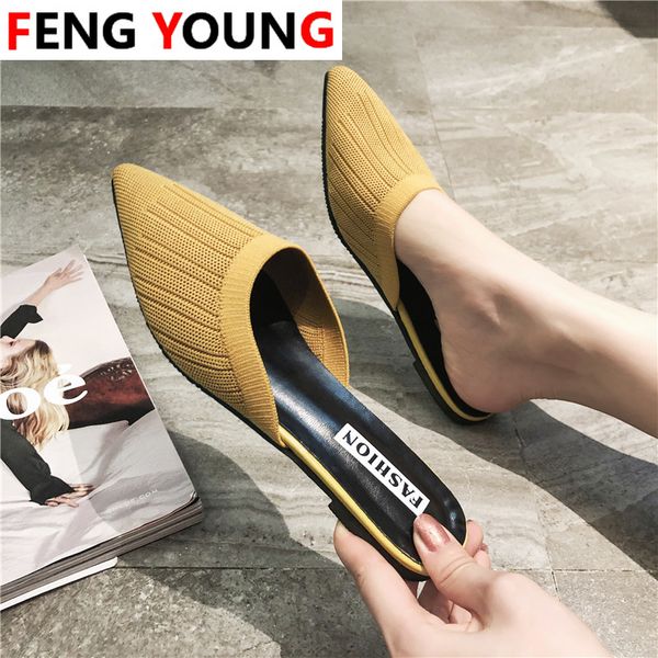 women's summer solid toe-covered new slipper fashion pointed woven breathable lazy slippers flat sandals women mule slides shoes, Black
women's summer solid toe-covered new slipper fashion pointed woven breathable lazy slippers flat sandals women mule slides shoes, Black
