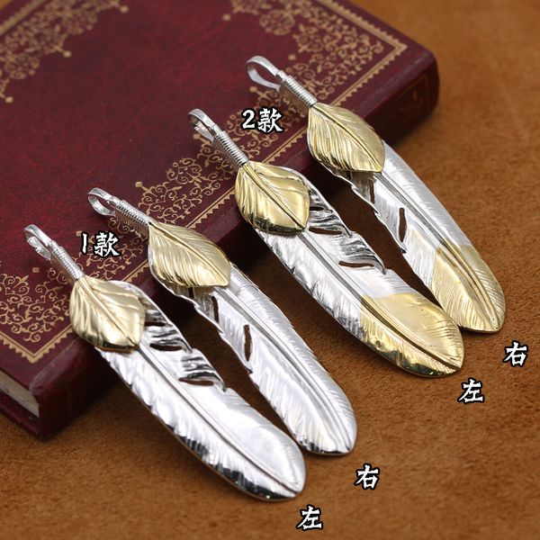 s925 sterling silver takahashi goro handmade retro thai silver fashion simple silver feather pendants men and women, Golden;white
s925 sterling silver takahashi goro handmade retro thai silver fashion simple silver feather pendants men and women, Golden;white