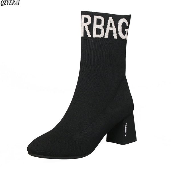 2020 women black ankle sock boots fashion autumn stretch fabric boots chunky high heels square toe women dress shoes
2020 women black ankle sock boots fashion autumn stretch fabric boots chunky high heels square toe women dress shoes