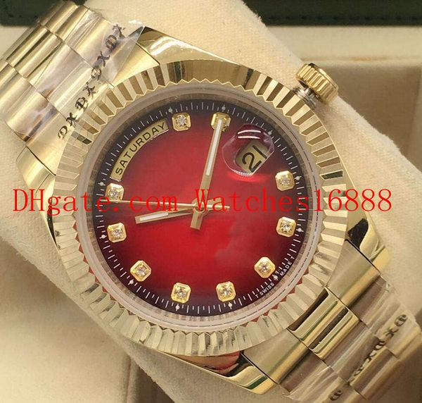 luxury presidential diamond red vignette diamond dial 18kt gold mens watch 18038 automatic machinery men's wrist watches, Slivery;brown
luxury presidential diamond red vignette diamond dial 18kt gold mens watch 18038 automatic machinery men's wrist watches, Slivery;brown