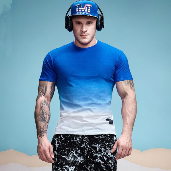 men 's cotton gradient t -shirt fitness t shirt men brand clothing hip hop tie dye tshirt homme crew neck tee jerseys fitness, White;black
men 's cotton gradient t -shirt fitness t shirt men brand clothing hip hop tie dye tshirt homme crew neck tee jerseys fitness, White;black