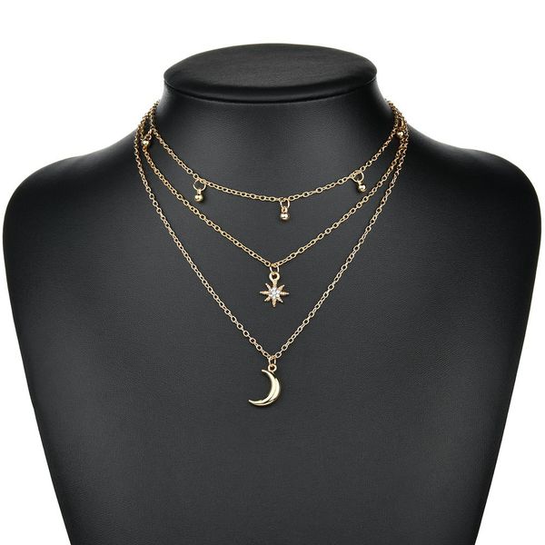 necklace round pearl crystal stars the moon multilayer necklace fashion necklace jewelry fashion and personality n1485, Golden;silver
necklace round pearl crystal stars the moon multilayer necklace fashion necklace jewelry fashion and personality n1485, Golden;silver