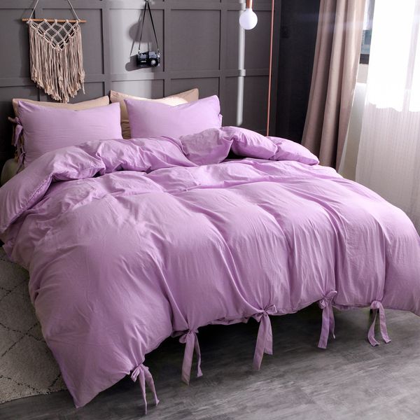 2019 purple color lace-up washed cotton duvet cover modern style set 3 piece simple plain quilt cover pillowcase full size l624
2019 purple color lace-up washed cotton duvet cover modern style set 3 piece simple plain quilt cover pillowcase full size l624