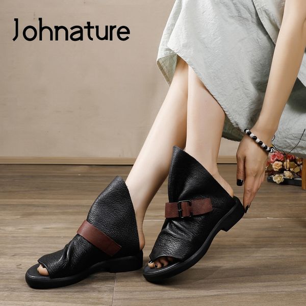 slippers johnature women 2021 spring summer flat with slides buckle outside genuine leather concise leisure shoes, Black
slippers johnature women 2021 spring summer flat with slides buckle outside genuine leather concise leisure shoes, Black
