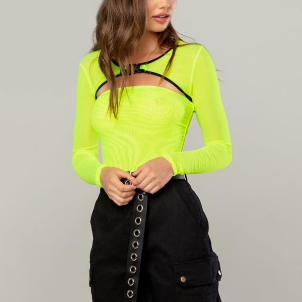 2019 skinny hollow mesh women long sleeve solid fluorescent cutout bodysuits party rompers nightclub one piece bodysuit, Black;white
2019 skinny hollow mesh women long sleeve solid fluorescent cutout bodysuits party rompers nightclub one piece bodysuit, Black;white