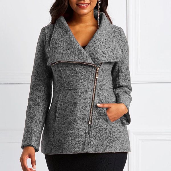 winter gray office ladies casual wool elegant jackets women coats slim lapel zipper pocket autumn female fashion overcoats, Black;brown
winter gray office ladies casual wool elegant jackets women coats slim lapel zipper pocket autumn female fashion overcoats, Black;brown