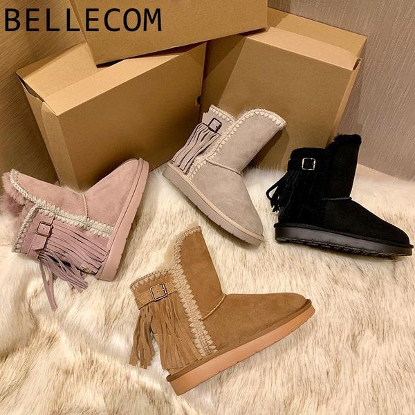 bellecom snowfield boots woman coat 2019 thickening tassels waterproof keep warm short canister cotton-padded shoes winter, Black
bellecom snowfield boots woman coat 2019 thickening tassels waterproof keep warm short canister cotton-padded shoes winter, Black
