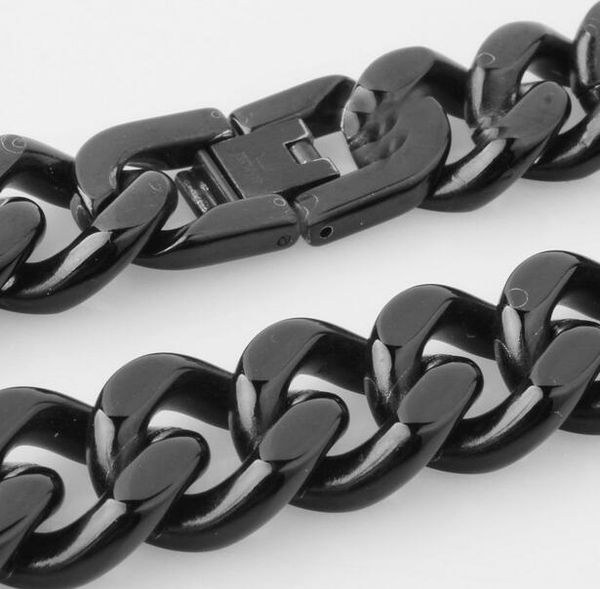 huge heavy 15mm 24 inch (60cm) black stainless steel cuban curb link chain necklace for mens gifts jewelry selling bling, Silver
huge heavy 15mm 24 inch (60cm) black stainless steel cuban curb link chain necklace for mens gifts jewelry selling bling, Silver