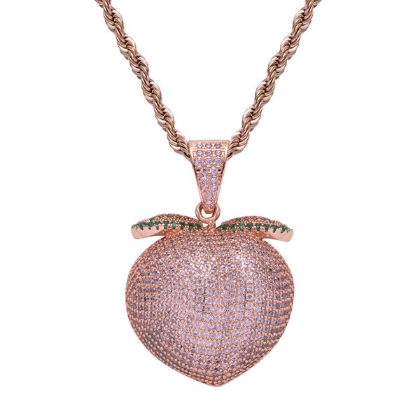 18k rose gold peach pendant hip hop necklace, cubic zirconia christmas pendant jewelry xmas choker necklace, women party jewelry, Silver
18k rose gold peach pendant hip hop necklace, cubic zirconia christmas pendant jewelry xmas choker necklace, women party jewelry, Silver