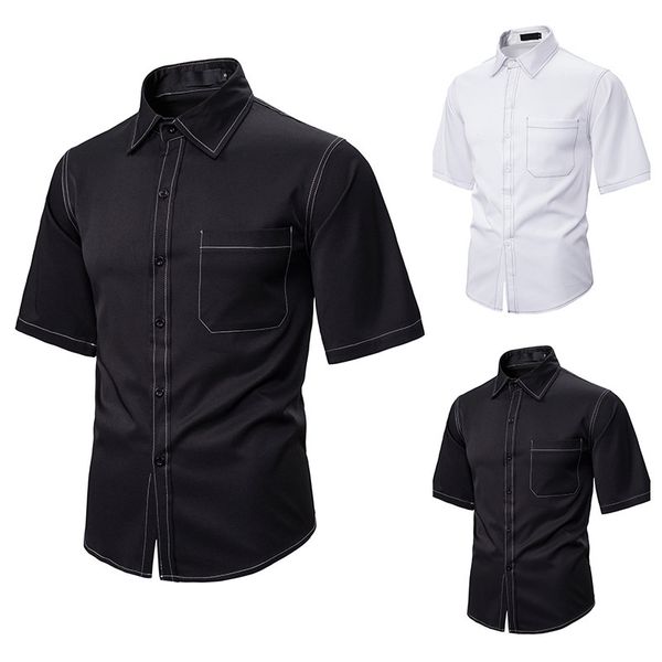 2020 spring and summer new short-sleeved shirt, men wear loose shirt, shirt men, dark short-sleeved shirt top, White;black
2020 spring and summer new short-sleeved shirt, men wear loose shirt, shirt men, dark short-sleeved shirt top, White;black