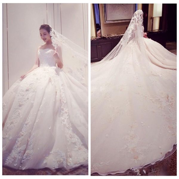 real ps princess a-line wedding dresses lace appliques flowers adorned bridal gowns 2021 modest lace up back vestidos de marriage, White
real ps princess a-line wedding dresses lace appliques flowers adorned bridal gowns 2021 modest lace up back vestidos de marriage, White