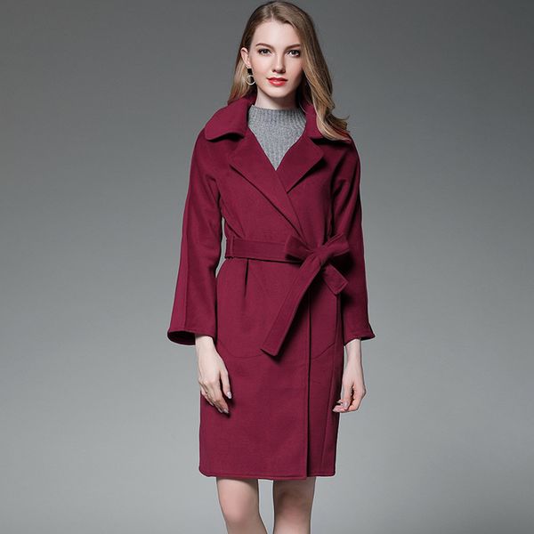 elegant solid bow long wool coat warm turn-down collar wool blend coat and jacket slim sashes women coats autumn winter, Black
elegant solid bow long wool coat warm turn-down collar wool blend coat and jacket slim sashes women coats autumn winter, Black