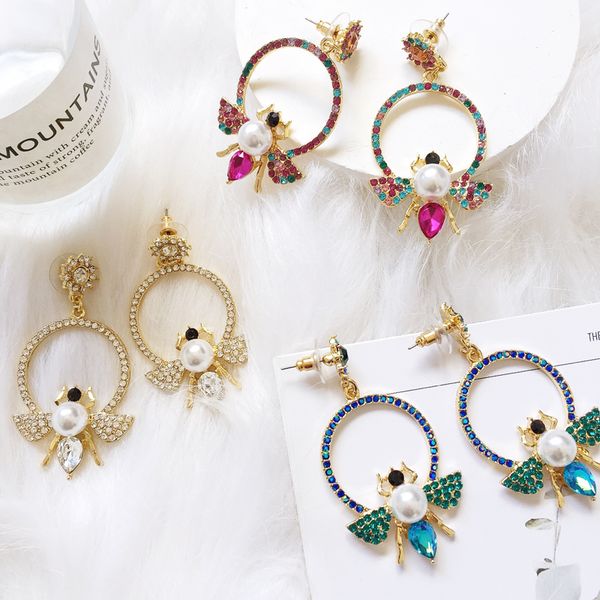 ztech trendy big circle pendant bee dangle drop earrings women crystal statement earrings party jewelry wholesale accessories, Silver
ztech trendy big circle pendant bee dangle drop earrings women crystal statement earrings party jewelry wholesale accessories, Silver