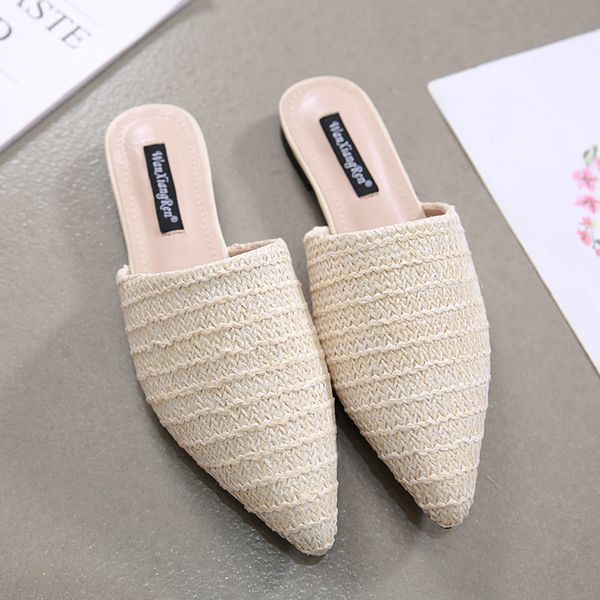 fashion nice pointed toe women slippers fashion cane weave mules women flat slides summer flip flop outside slip on shoes, Black
fashion nice pointed toe women slippers fashion cane weave mules women flat slides summer flip flop outside slip on shoes, Black