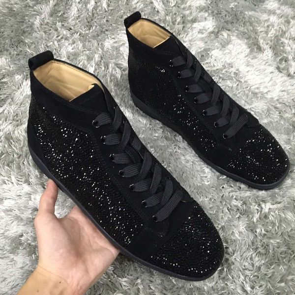 wholesale black strass red bottom shoes suede leather sneakers luxury rhinestone shoes mens walking flats party wedding eu35-47
wholesale black strass red bottom shoes suede leather sneakers luxury rhinestone shoes mens walking flats party wedding eu35-47
