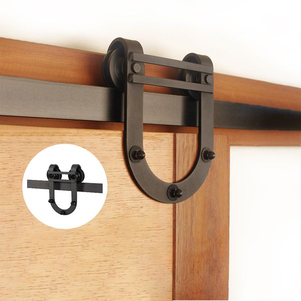 4.9ft/6ft/6.6ft carbon steel barn wood sliding doors hardware track system