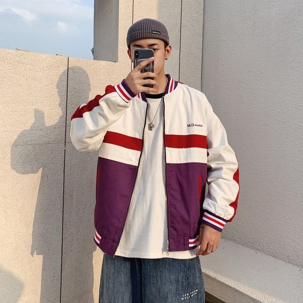 autumn new jacket men's slim fashion contrast color casual baseball uniform jacket man streetwear wild hip hop bomber, Black;brown
autumn new jacket men's slim fashion contrast color casual baseball uniform jacket man streetwear wild hip hop bomber, Black;brown