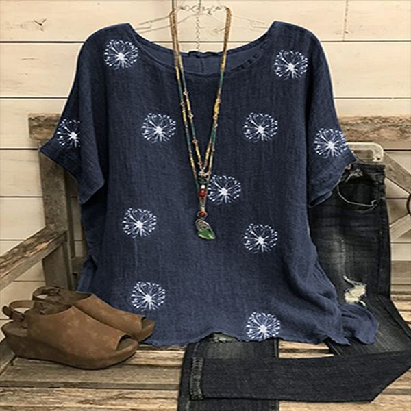 2020 artistic round collar printing loose wash cotton solid color floral short sleeve female 5 colors, White
2020 artistic round collar printing loose wash cotton solid color floral short sleeve female 5 colors, White